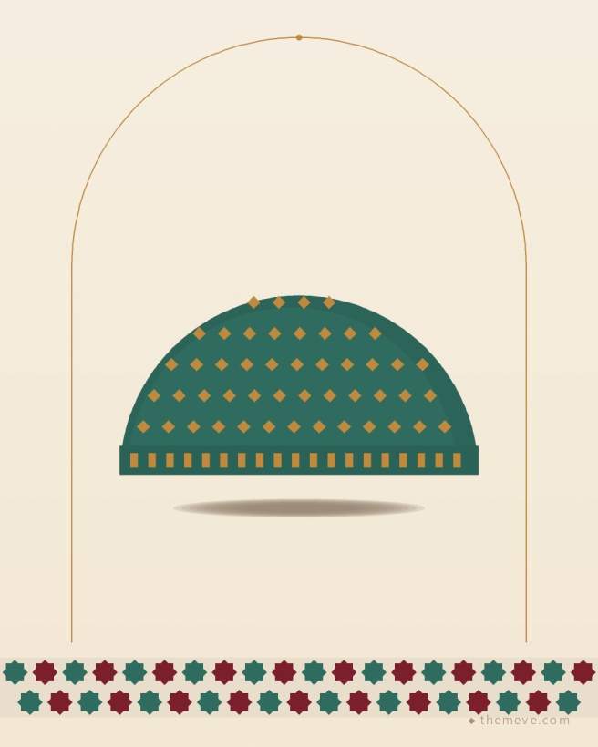 Embroidered Kufi — Teal