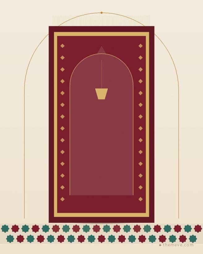 Turkish Prayer Mat — Maroon